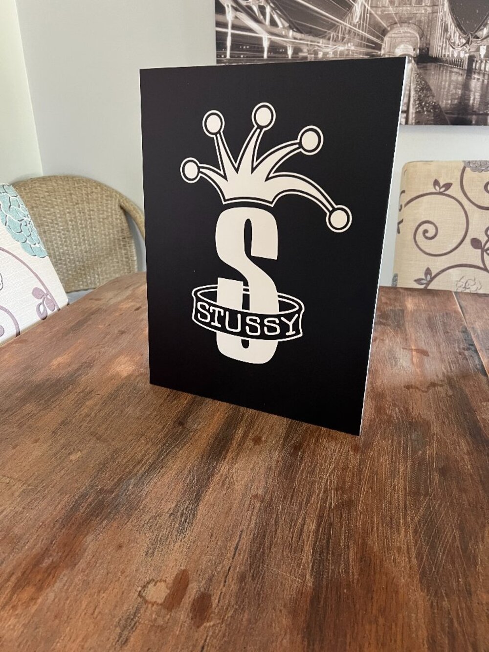 Custom STUSSY Jester Crown Logo Sign | 12x16 Digitally Printed PVC Board